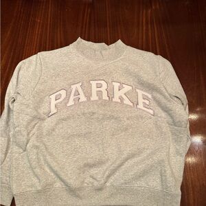 PARKER White Graphic Sweatshirt with Pink Lettering